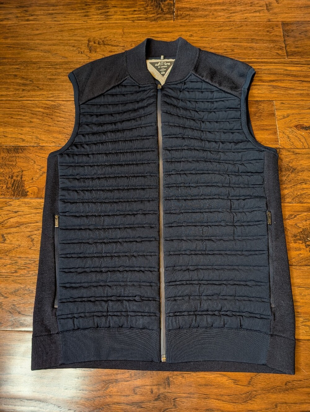 Adidas Men's Golf Adipure Quilted Hybrid Vest Wool Blend in Navy Size Medium